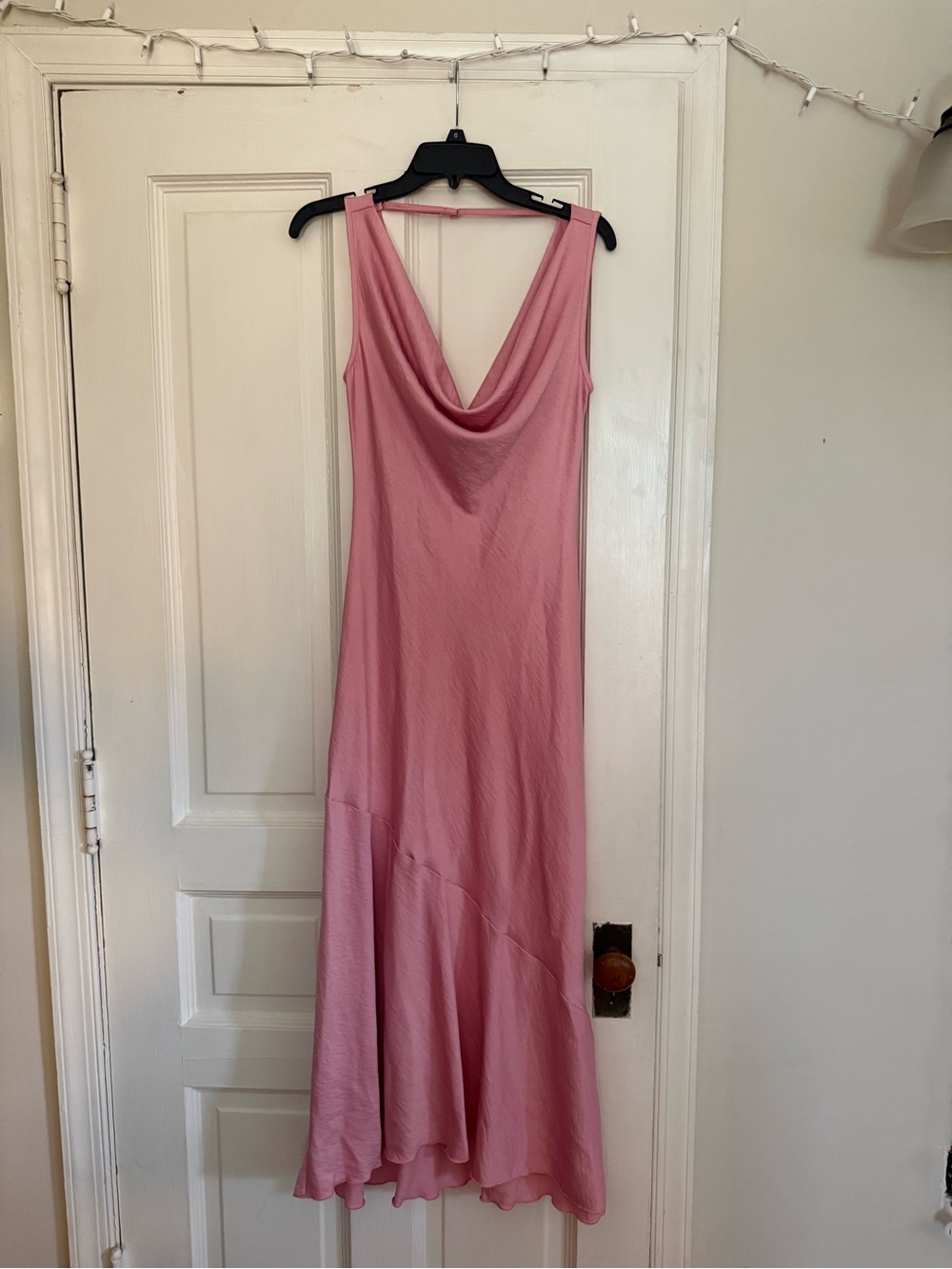 Sleeveless Cowl Neck Slip Dress in Dusty Pink